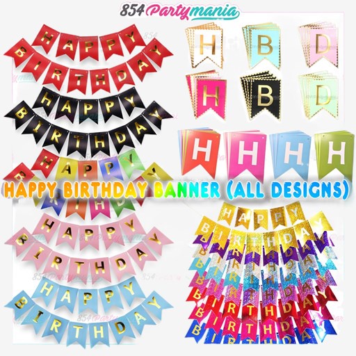 3meter happy birthday banner gold print party supplies decorations