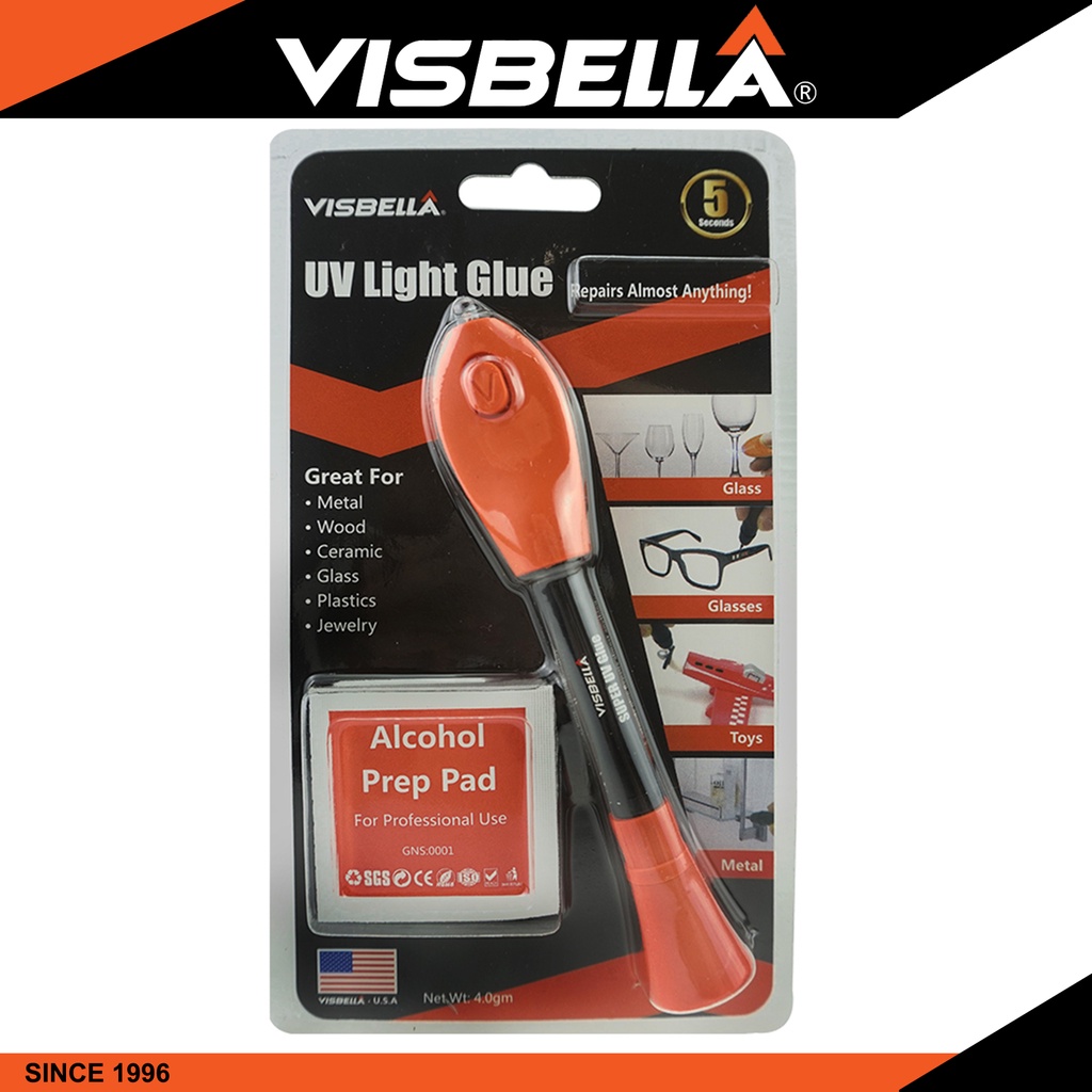 Visbella UV Light Glue 5 Seconds Liquid Plastic UV Light Adhesive Glue