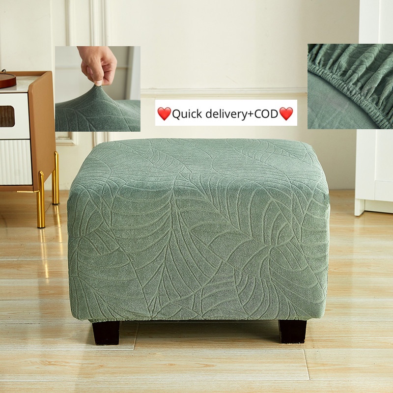 Thickened elastic footstool cover sofa stool cover solid color elastic