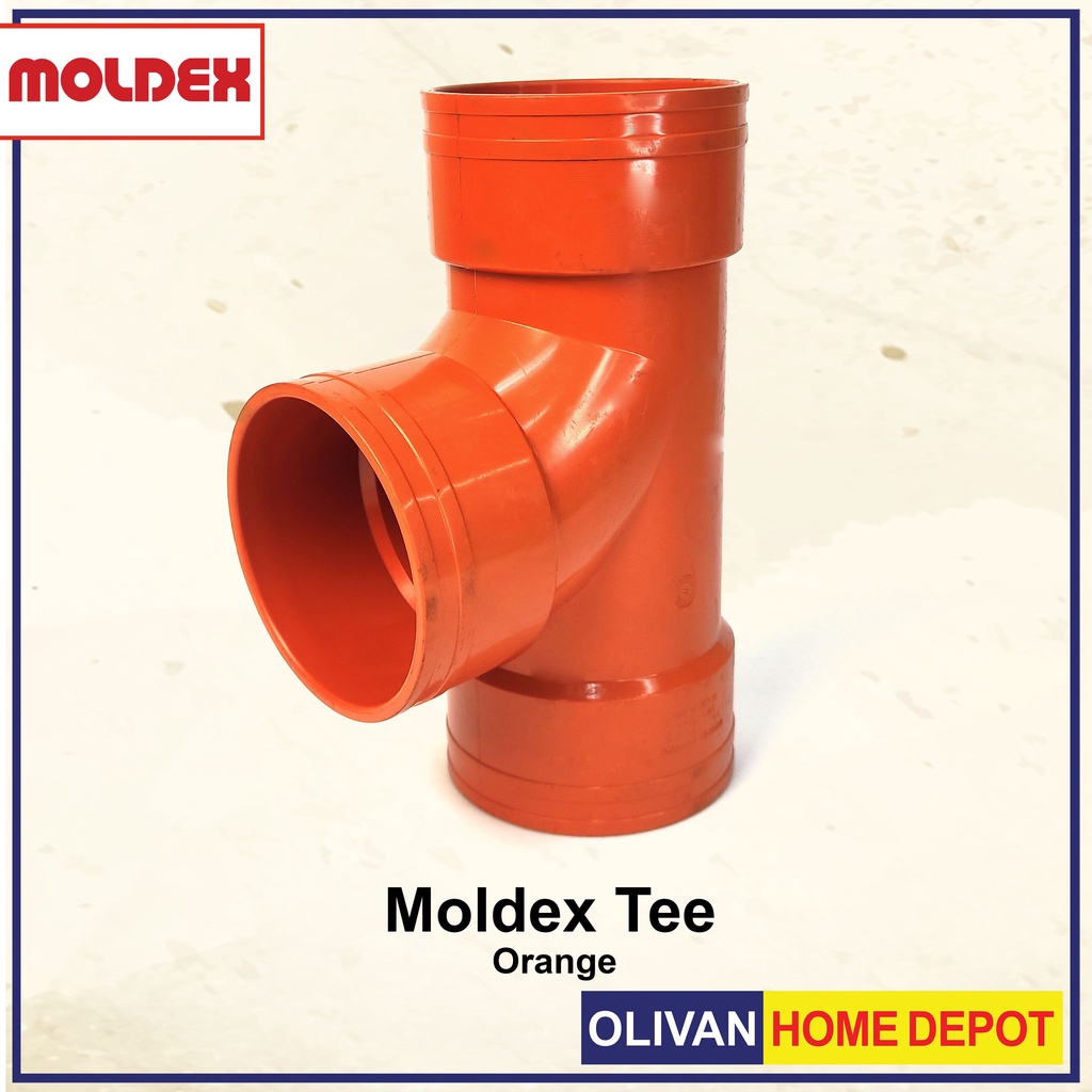 MOLDEX Orange Fittings PVC Tee Drain, Waste & Vent (DWV) Sanitary