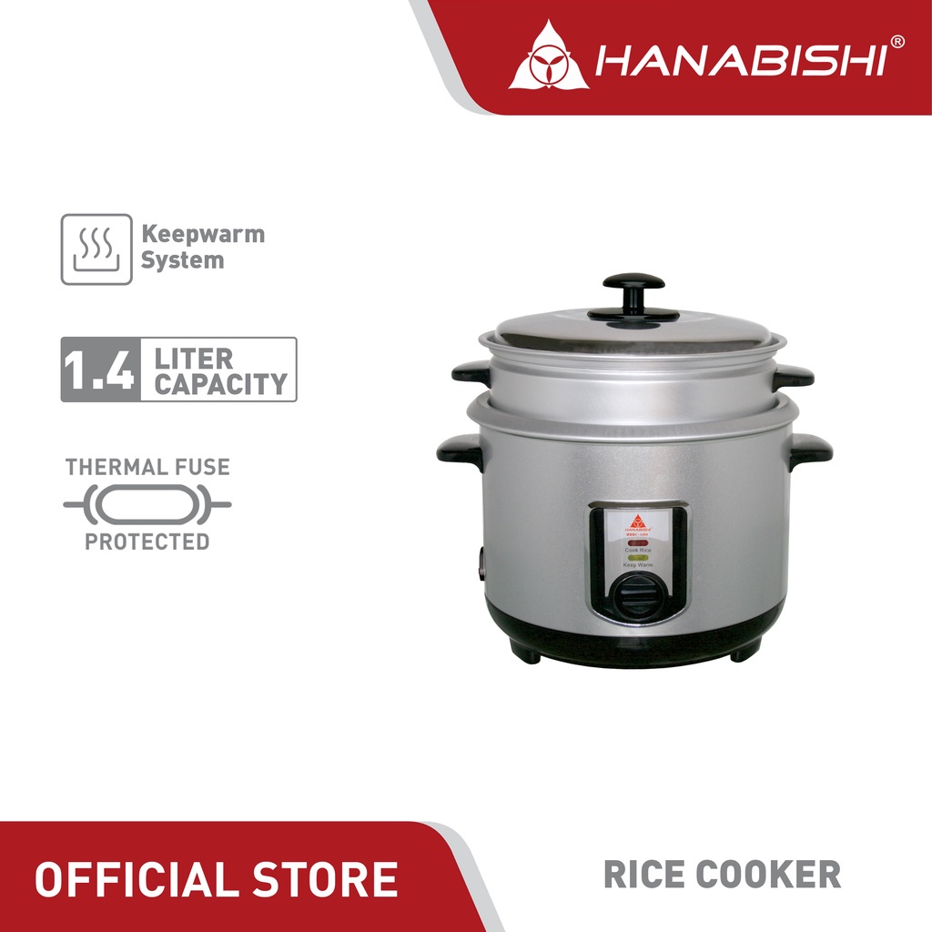∋ Hanabishi Rice Cooker HHRC14SS Silver Series 1.4L 7 cups Shopee Philippines