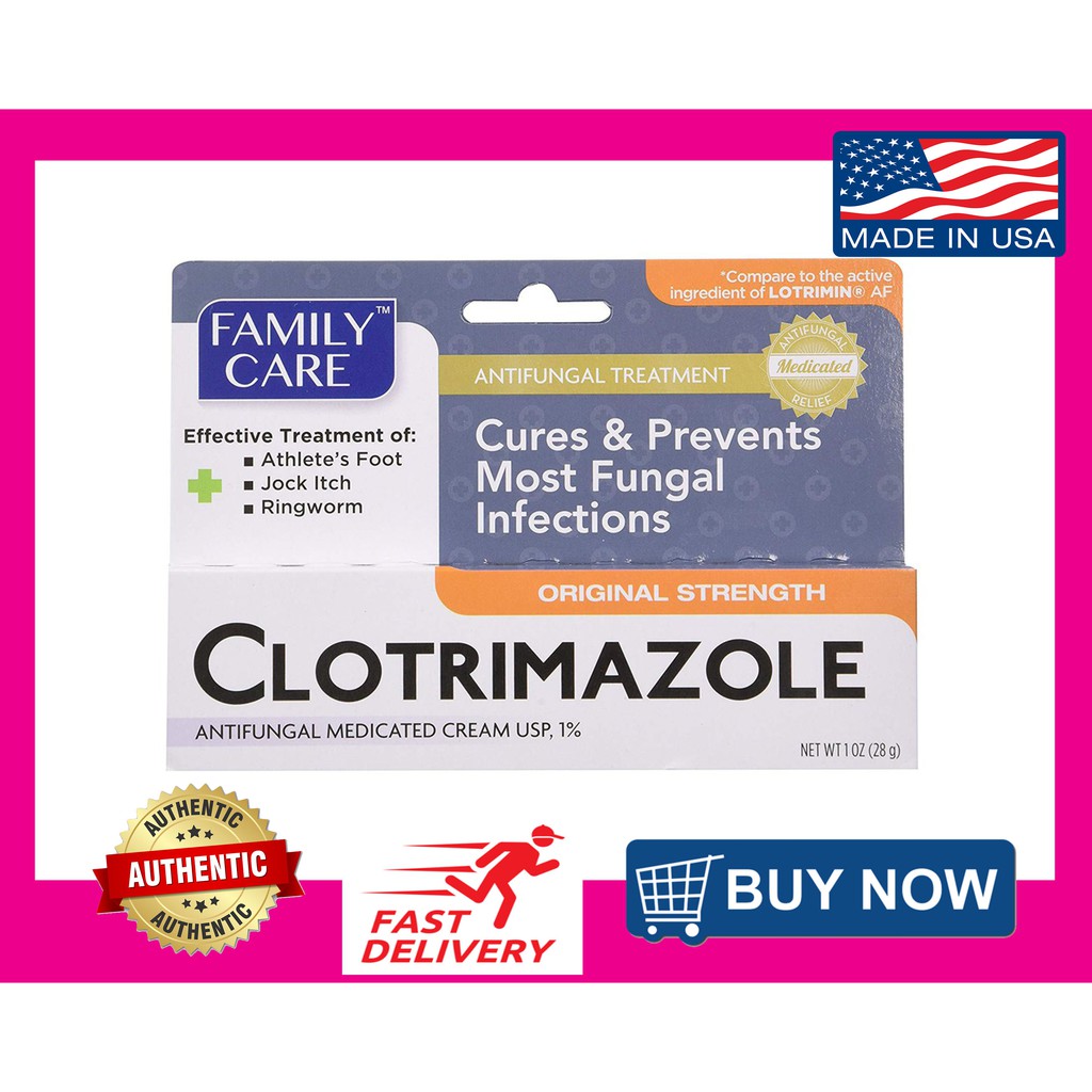 Family Care Clotrimazole AntiFungal Cream for Jock Itch, Athlete's Foot