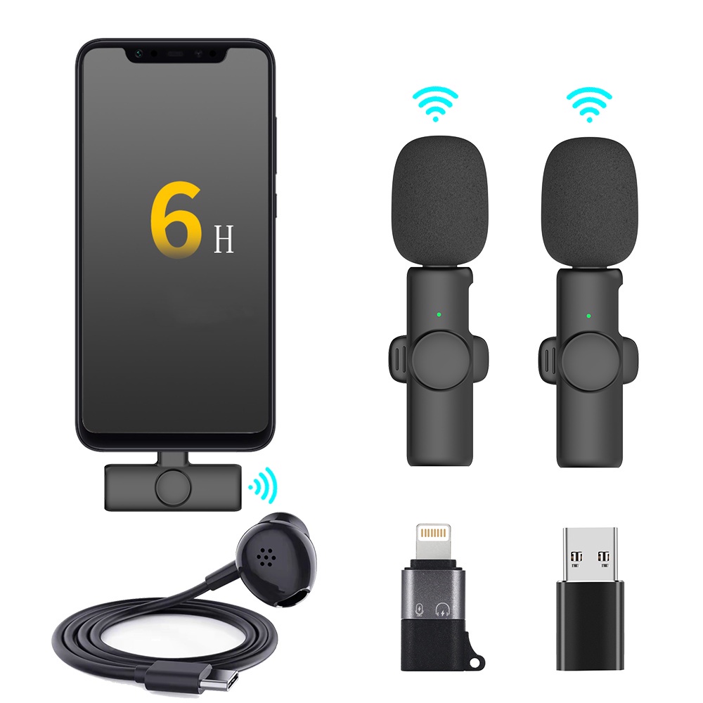 Wireless Lavalier Microphone Broadcast Lapel Microphones Set Short