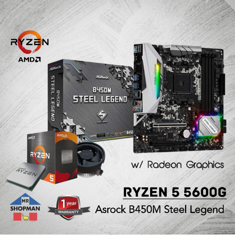 AMD Ryzen 5 5600G / Ryzen 7 5700G / 5700X Processor w/ Asrock B450M