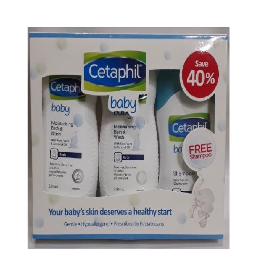 Cetaphil Baby Moisturizing Bath and Wash with Free Shampoo Set of 2