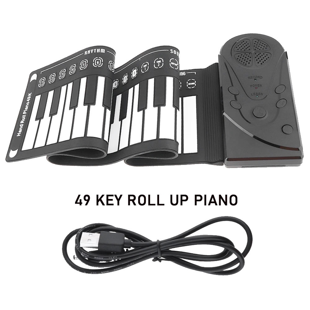 49 Keys Flexible Roll Up Piano Electronic Soft Keyboard Piano Silicone Rubber Keyboard Shopee
