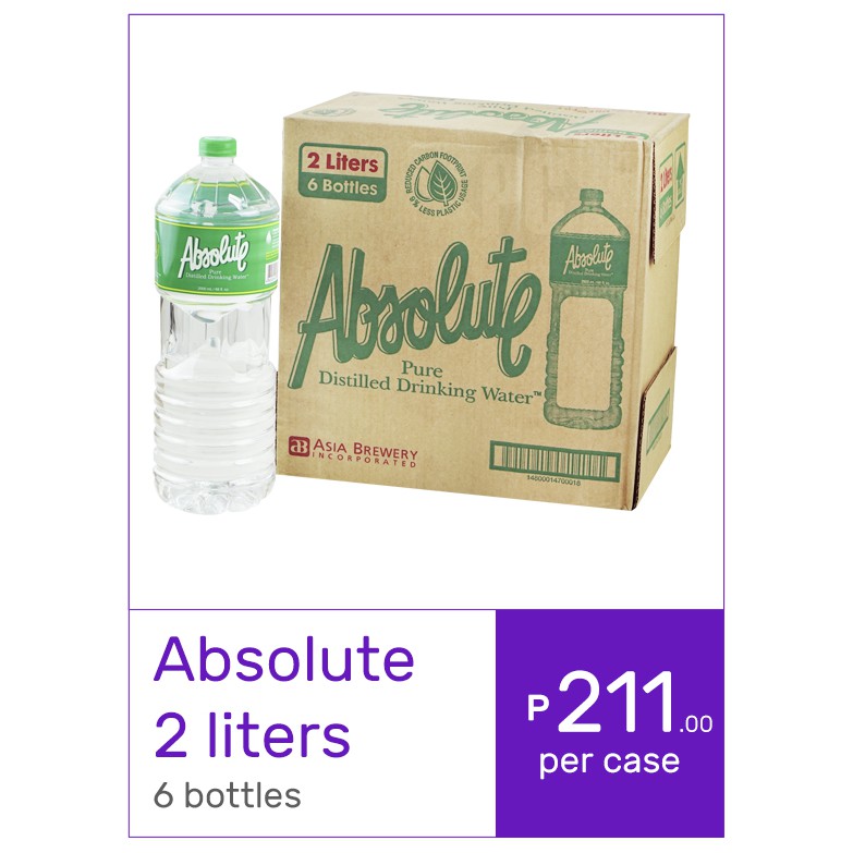 Absolute Distilled Water and Summit Natural Water by per case, Metro