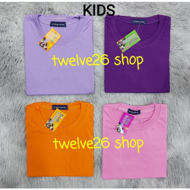 BLUE CORNER KIDS ROUND NECK T SHIRT ORIGINAL PLAIN LAVANDER VIOLET