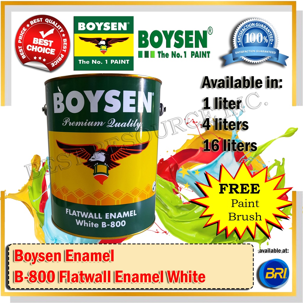 Boysen BS800 Flat Wall Enamel White 1Liter Shopee Philippines