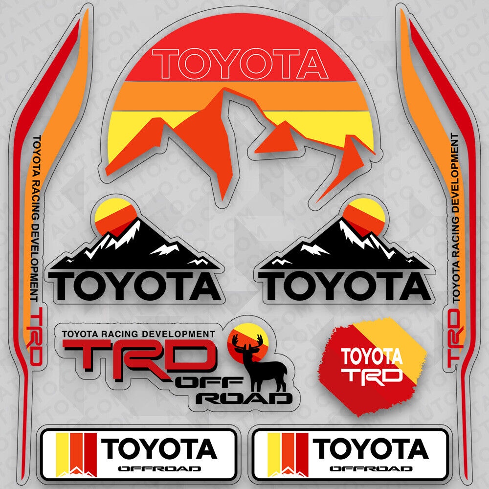 Toyota TRD Pro Off Road Mountain Car Logo Sticker Vinyl Decal Stripes
