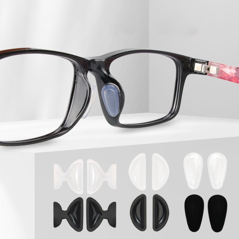 Glasses Nose Pads Adhesive Silicone Nose Pads Nonslip Black Thin