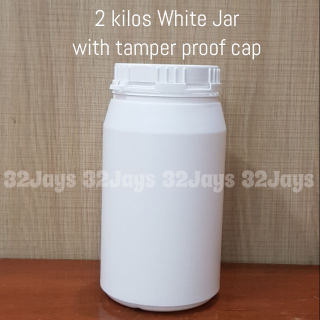 Plastic HDPE 2kg Tub White HDPE Jar Wide Mouth 2 kilo Empty Container