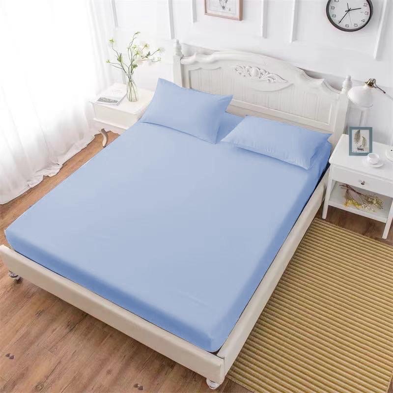 COD 3in1 Bed Sheet Cotton Nonslip Bedding with 2pcs Pillow Case Home