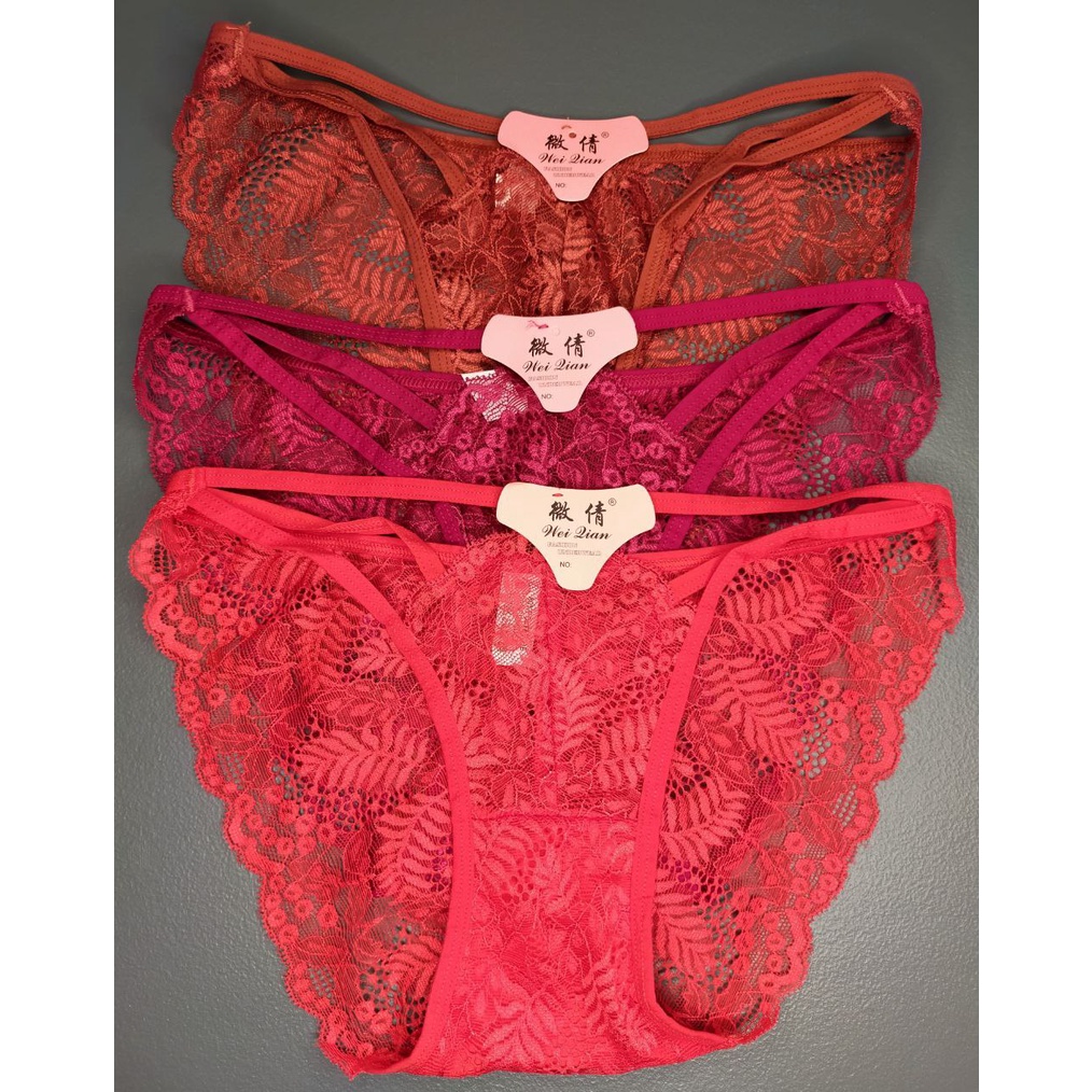 F HOT PANTY LACE SEXY UNDERWEAR FOR LADIES 3 PCS/6 PCS/12 PCS Shopee