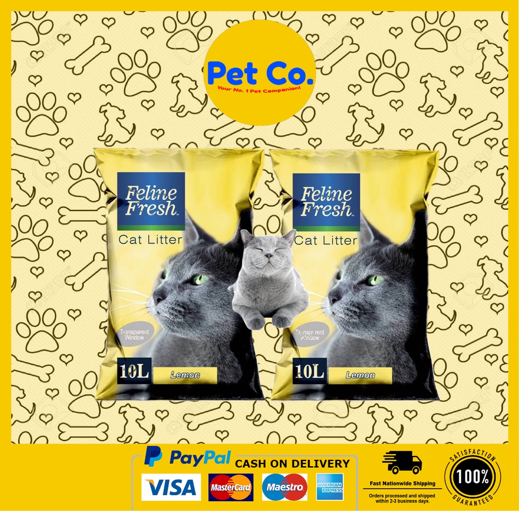 Feline Fresh Cat Litter 10L Clumping 99 Dust Free Cat Litter Sale Lemon 10L SET OF 2 [BEST