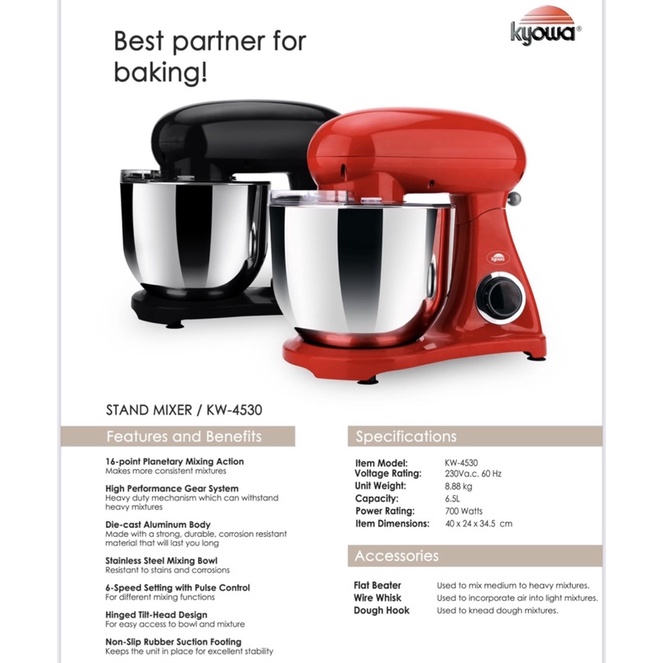 Kyowa Stand Mixer High Performance KW4530 Shopee Philippines