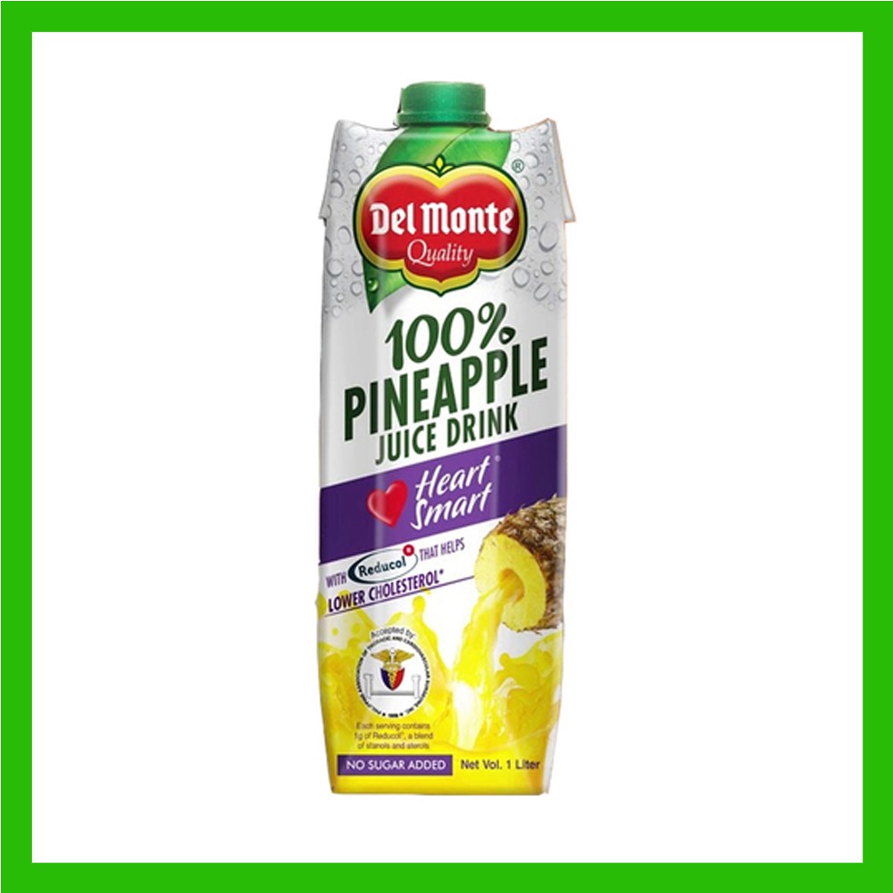 Del Monte 100 Pineapple Juice Heart Smart 1L Shopee Philippines