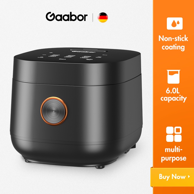 Gaabor Rice Cooker, 6L Big Capacity Touch Control 24h Preset Timer