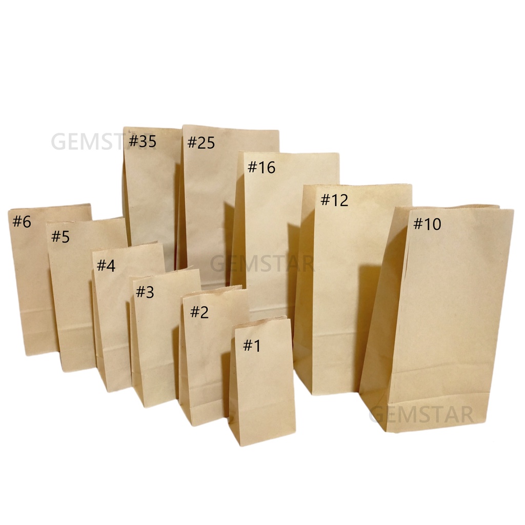 Kraft Paper Bag / Sizes 1 12 (100PCS / ORDER) Brown Paper Bag