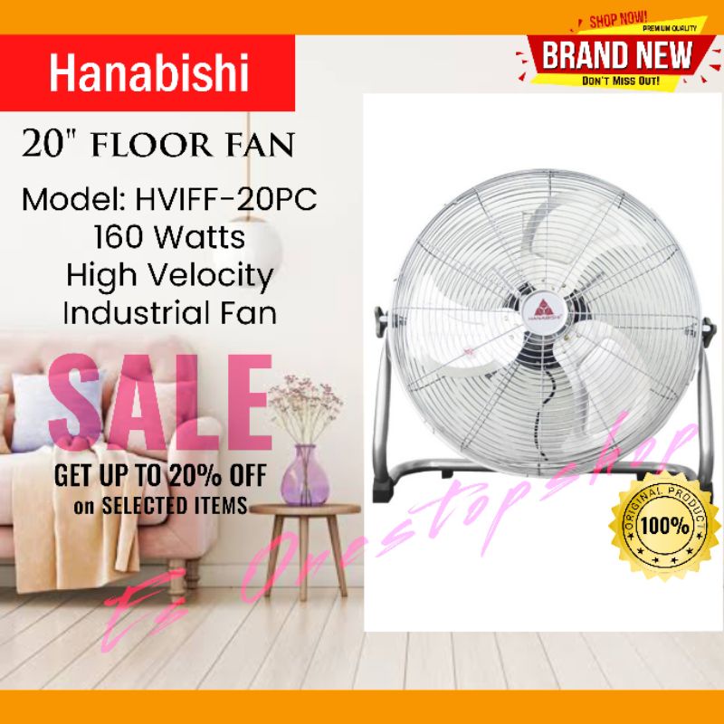 Hanabishi 20" High Velocity Industrial Floor Fan HVIFF20PC Shopee