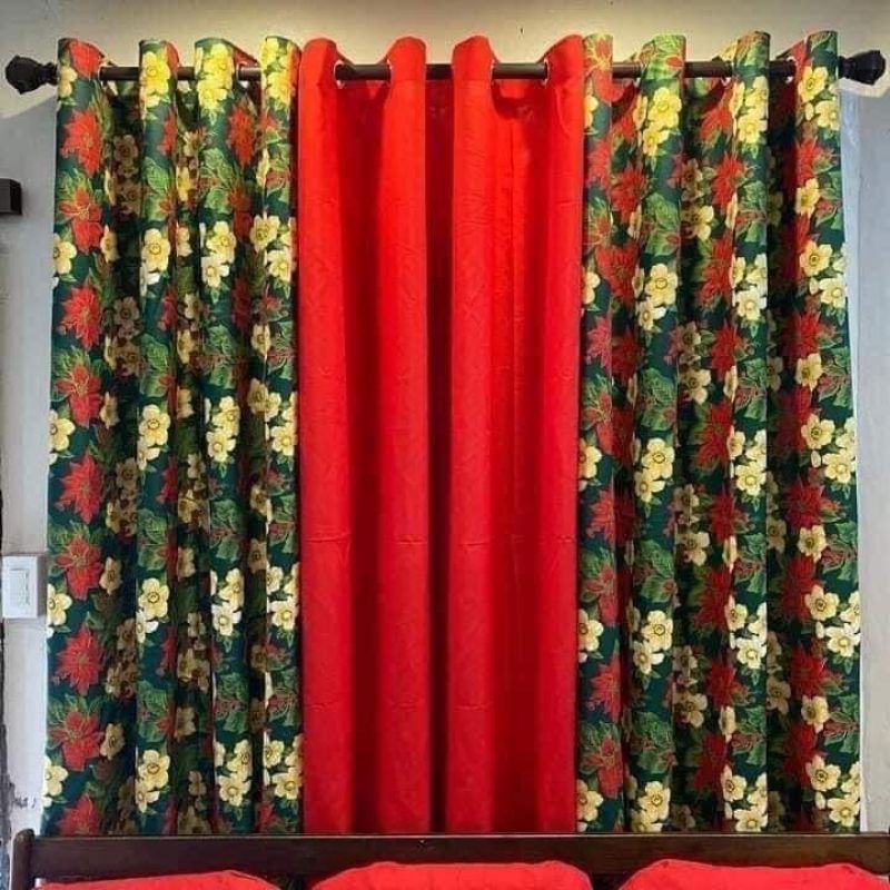 3 in 1 ring curtain Christmas design Shopee Philippines