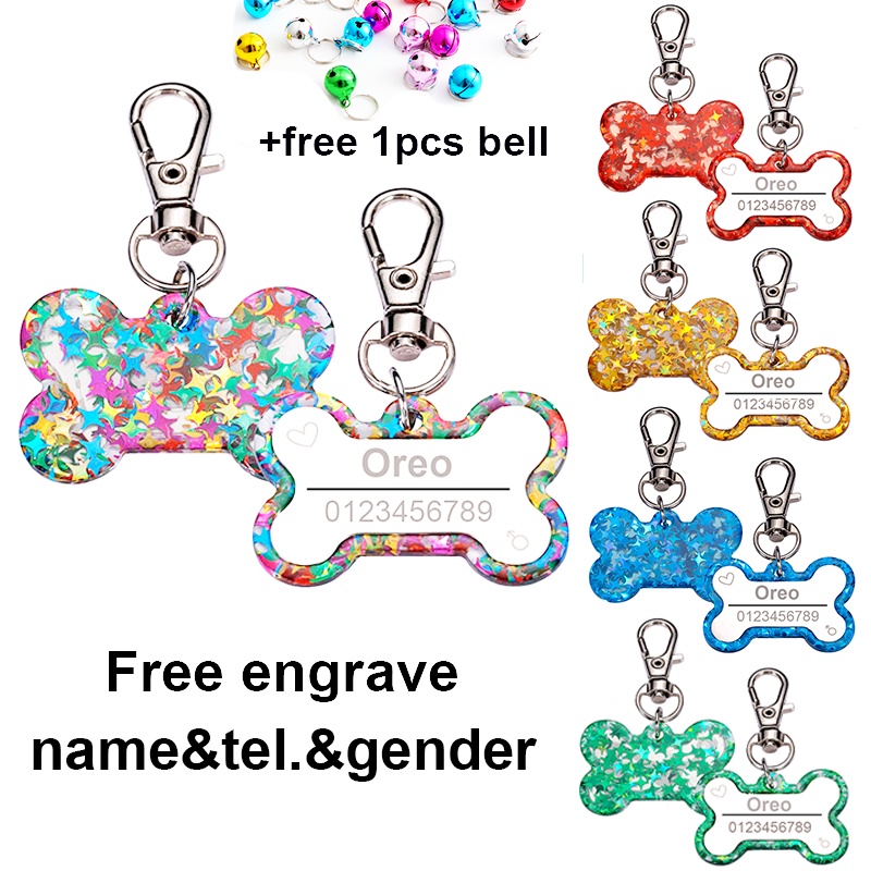 Pets ID Tag Personalized Dog Cat Colorful Collar Accessories Pets Name