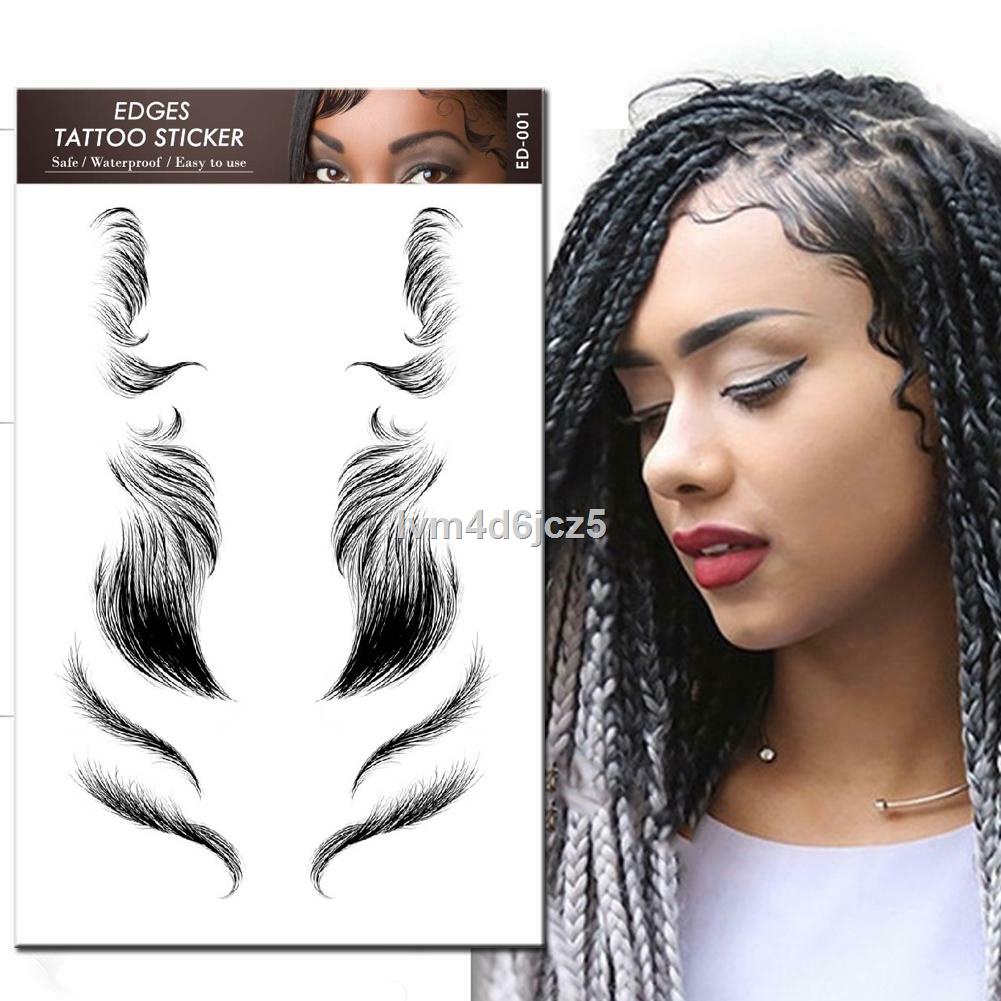 9 Types Hairline Tattoo Stickers Waterproof Baby Hair Edge Temporary Tattoo Sticker Shopee