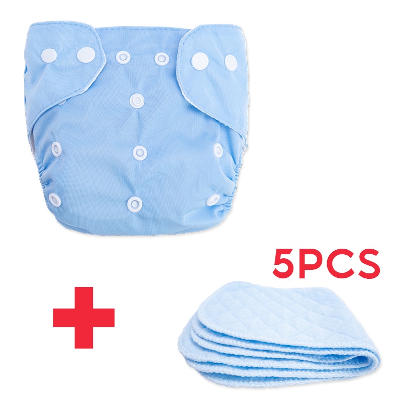 6 Pieces Newborn Diapers Baby Cotton Diapers Adjustable Size Waterproof