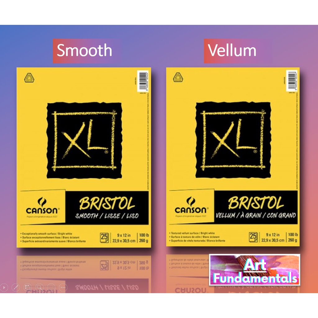 Canson XL Bristol, Vellum, 9x12", 25 sheets, 260 gsm 100 lb Shopee