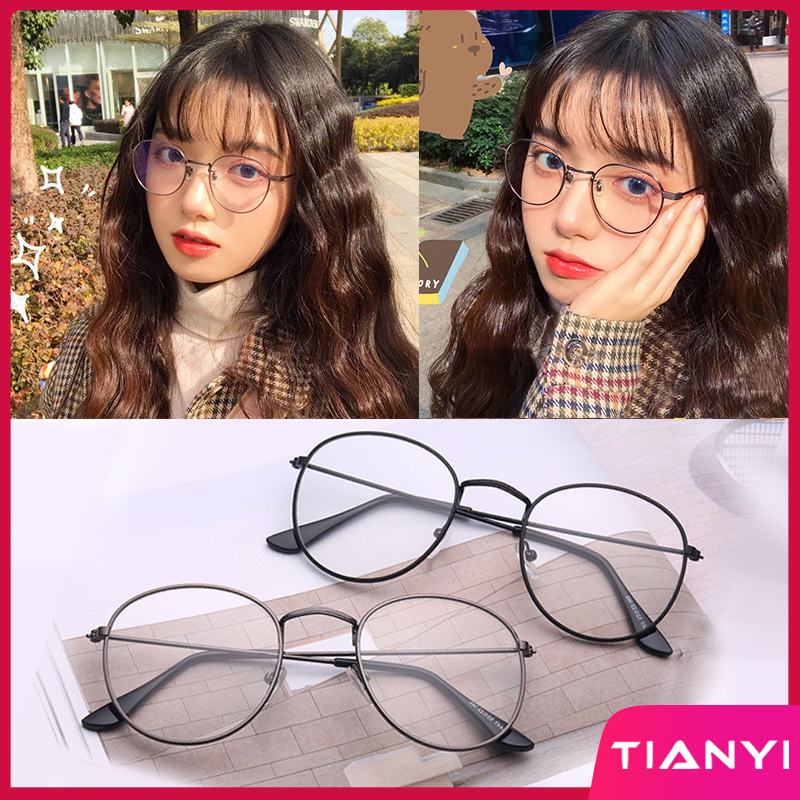 Korean Eyeglasses for Women Metal Eyeglass Glasses Frame Round Female