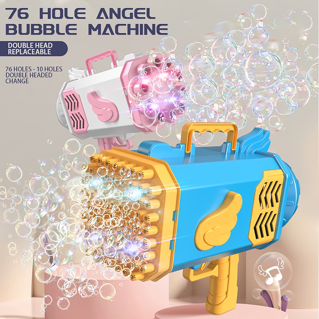 2022 New 7610 Holes Bubble Gun Electric Automatic Soap Rocket Bubbles