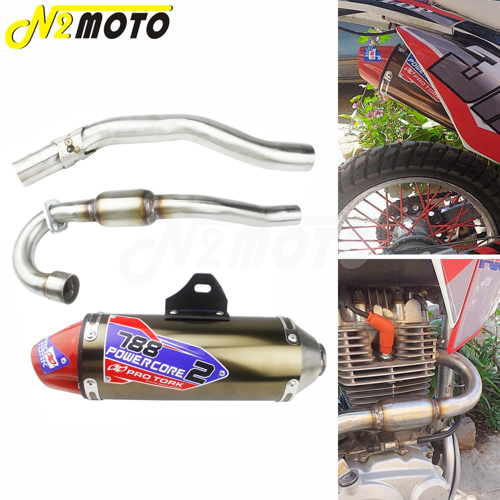 JKMotorcycle Complete Exhaust Muffler Pipes Dirt Bike Motocross Exhaust