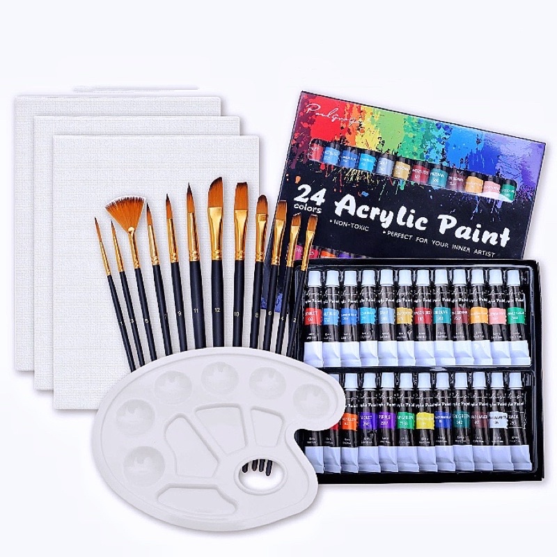 Acrylic/Water/Oil Color Paint A/W/O 12COLORS 12ML Per Bottle Shopee