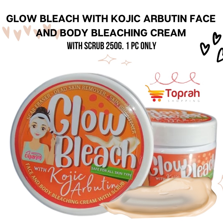 Glow Bleach with Kojic Arbutin Face and Body Bleaching Cream Scar