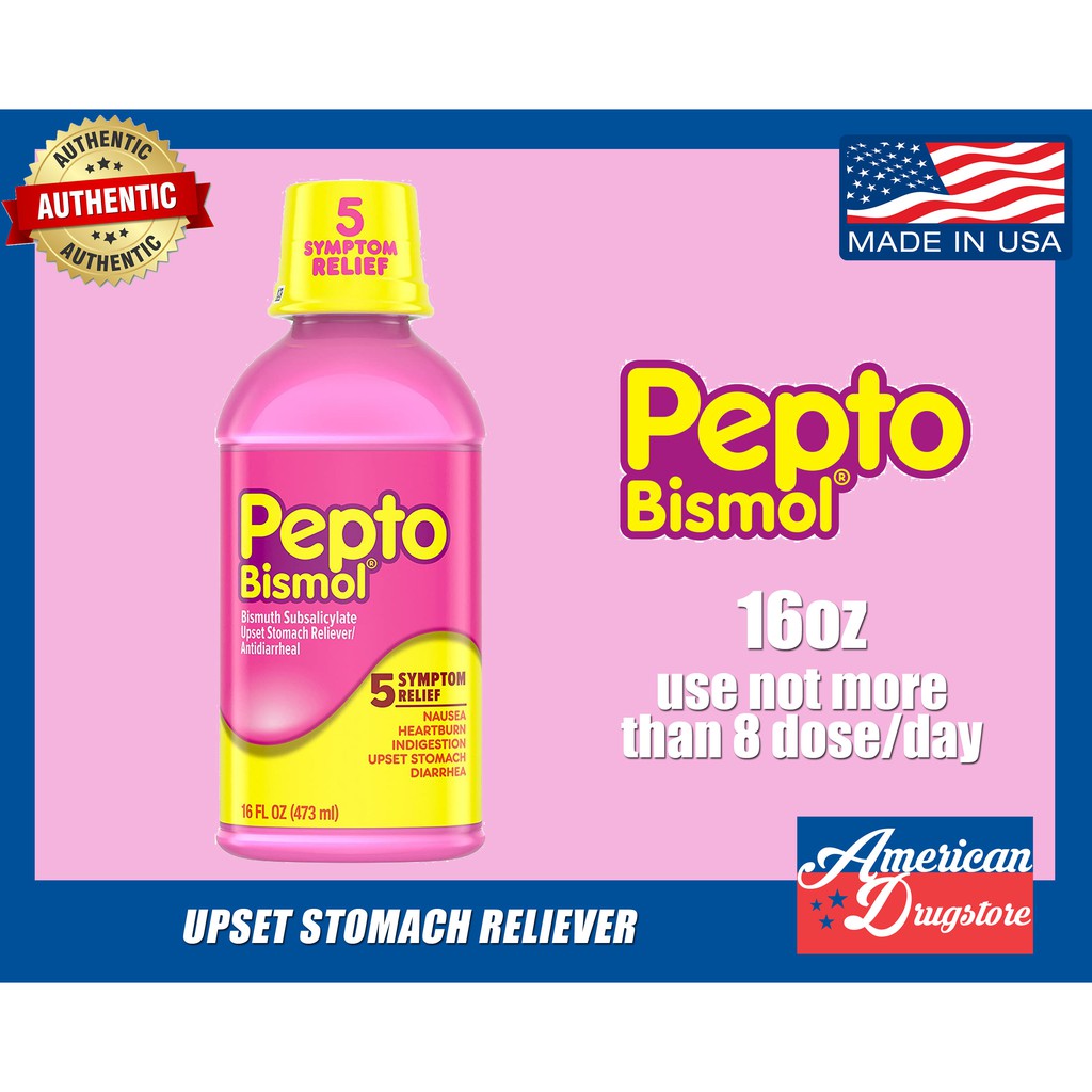 Pepto Bismol Stomach Reliever AntiDiarrheal Nausea, Heartburn, Indigestion, Upset Stomach