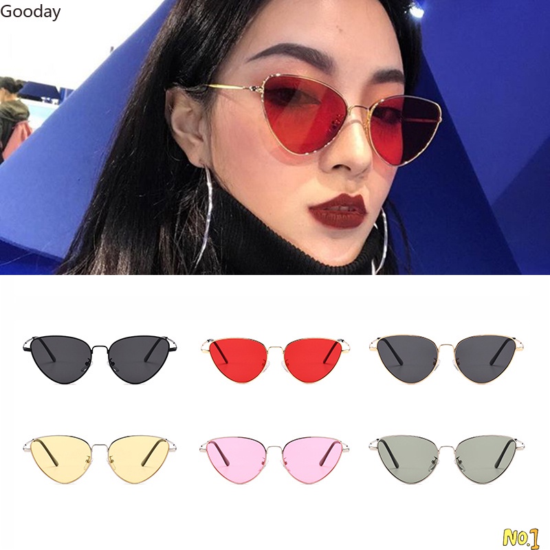 Gooday Korean Unisex Retro Vintage Triangle Cat Eye Metal Frame