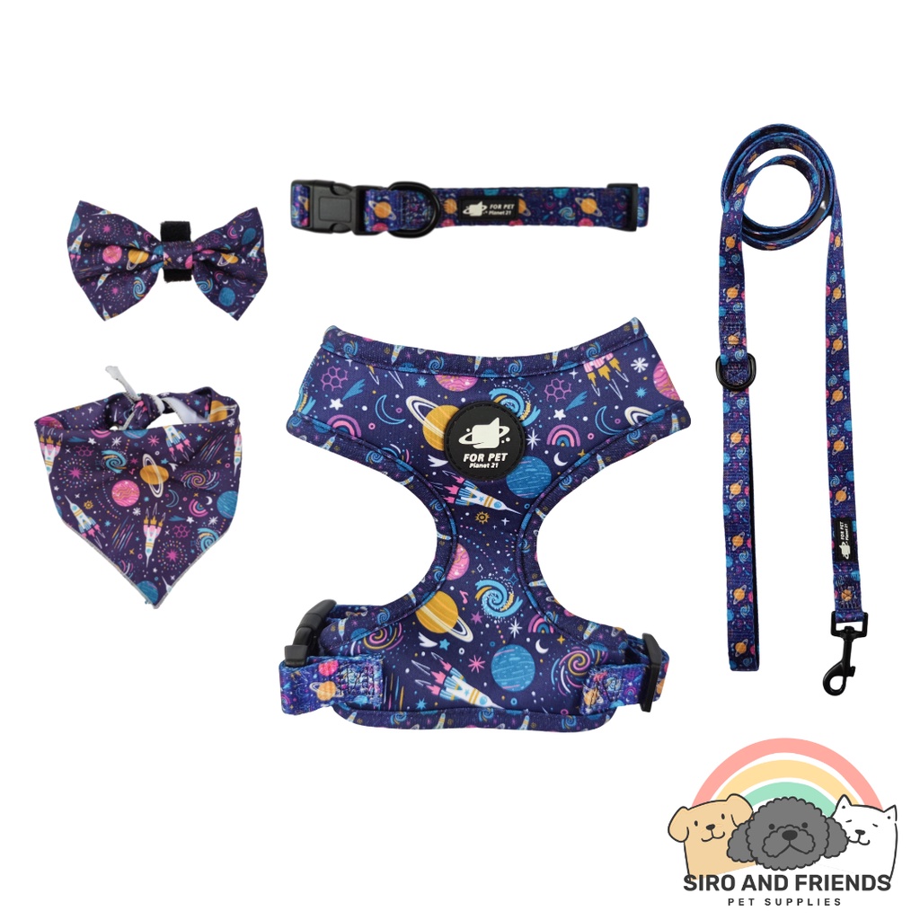 (Siro and Friends) Adjustable Dog Harness and Leash Set Nasa
