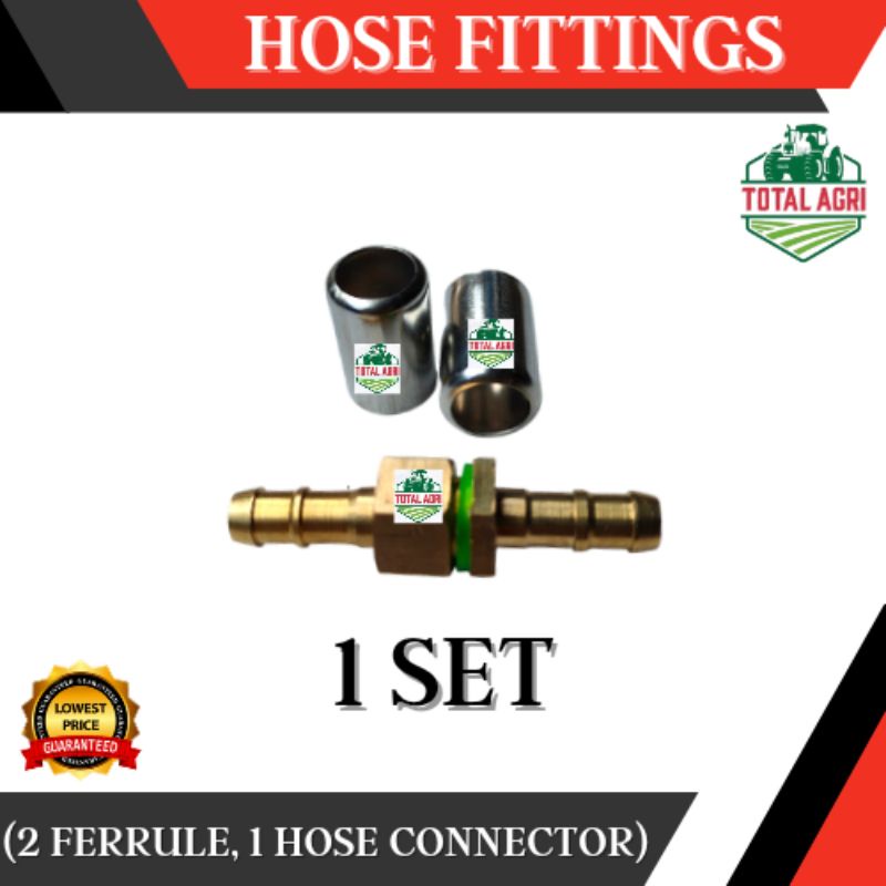 Hose Fitting Ferrule Connector (malefemale) with 2 pcs Crimping