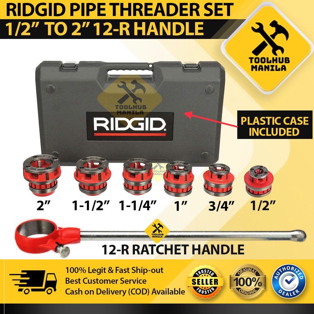 100 Original RIDGID Pipe Threader 1/2" to 2" 12R Catalog No. 36475
