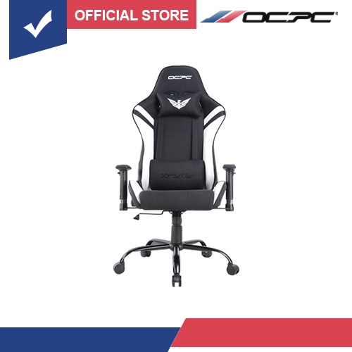 OCPC XT II FABRIC GAMING CHAIR /METAL BASE/2D ARMREST (BLACK/WHITE) Shopee Philippines