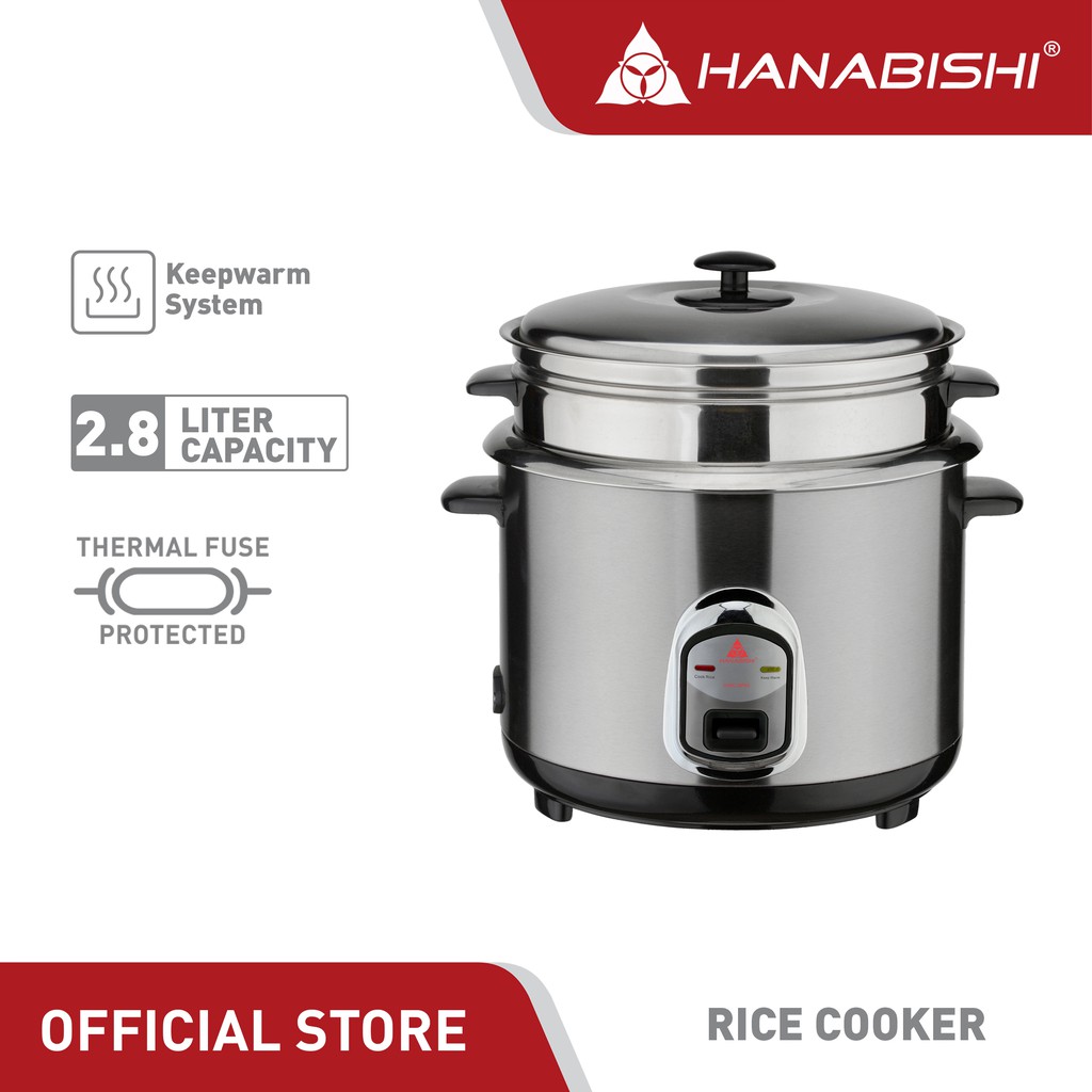 Hanabishi Rice Cooker HHRC28PSS Pure Stainless Steel series 2.8L 15