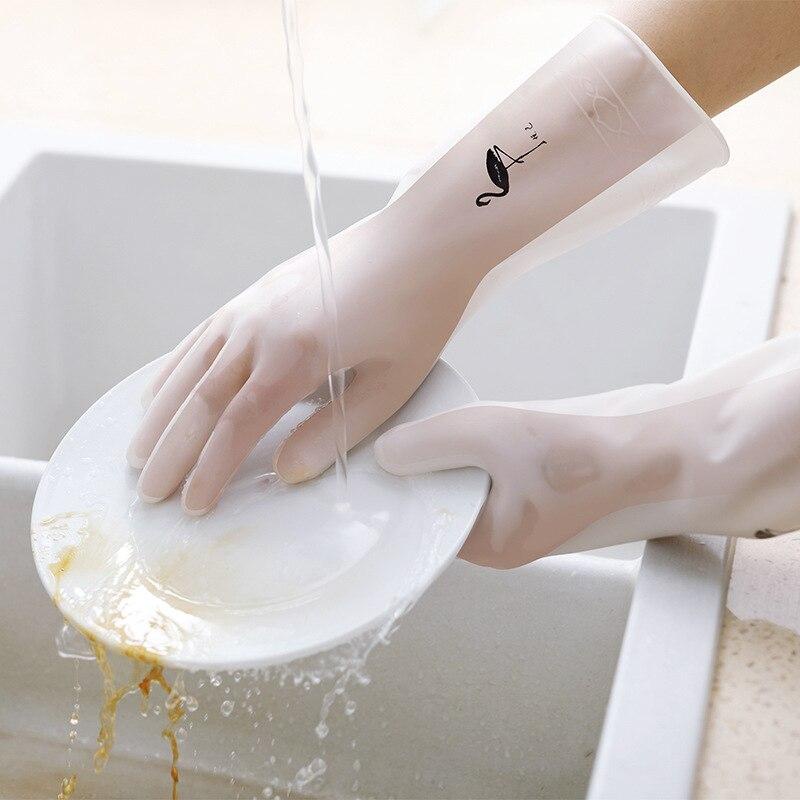 Women's Dishwashing Gloves Rubber Kitchen Washing Vegetables Housework
