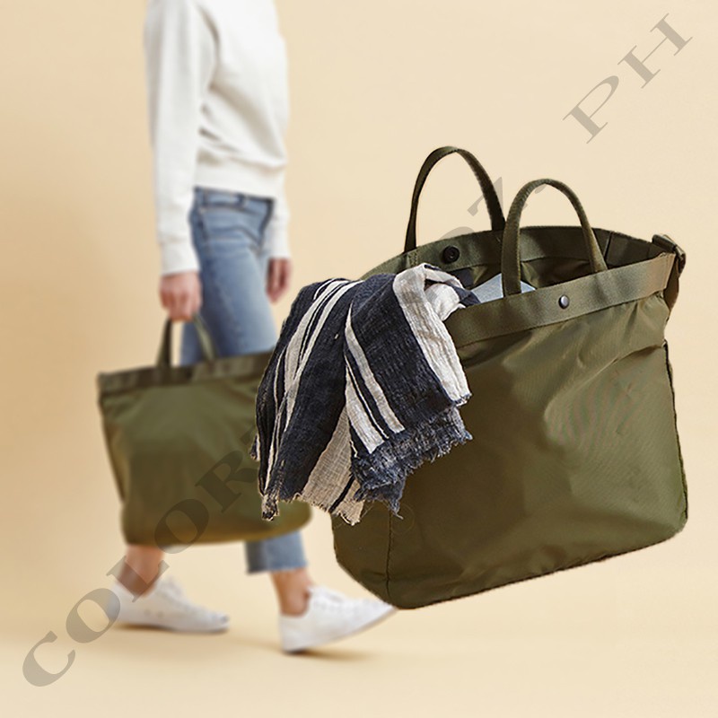 Nylon travel totes handbag Portable waterproof clothes bag Shopee