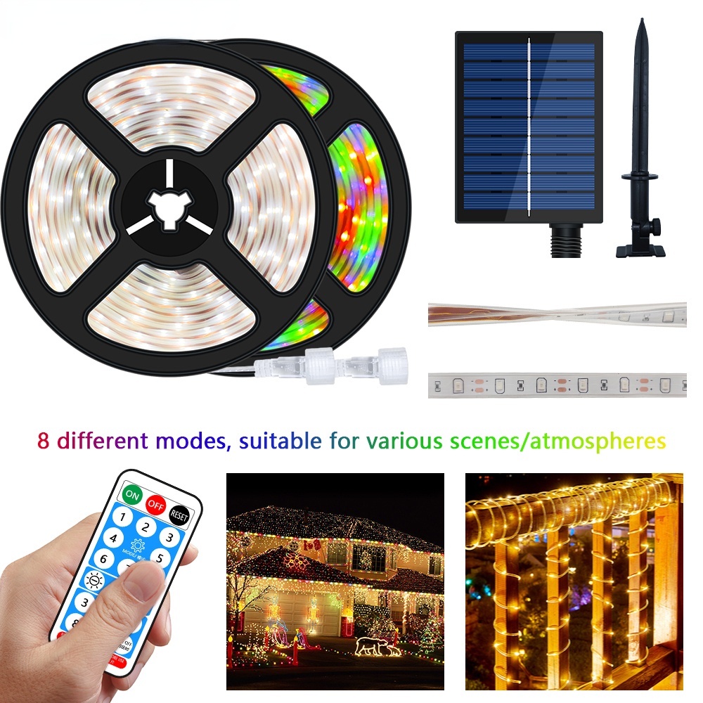240led Solar Powered LED Strip Light 5M Outdoor RGB 2835 Flexible
