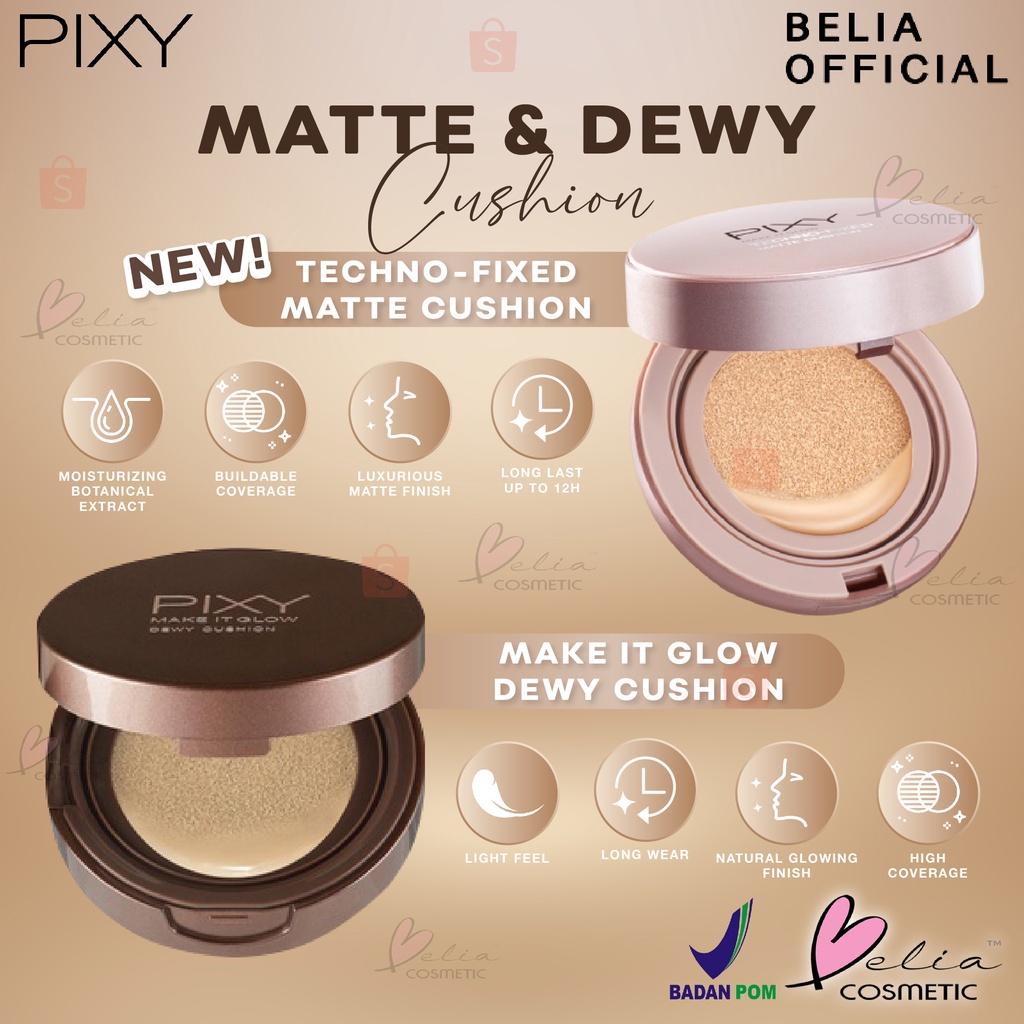 Belia pixy Dewy cushion Fullsize/Refill (pixy make it glow bb cushion