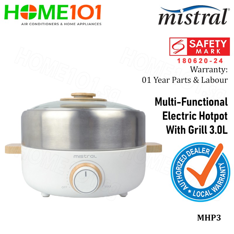 Mistral Mimica MultiFunctional Electric Hot Pot With Grill MHP3