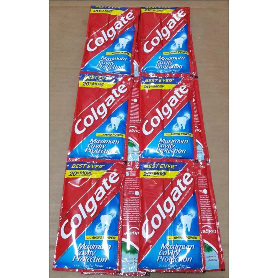 Colgate Toothpaste (24g x 12 sachet) with Amino Power Maximum Cavity