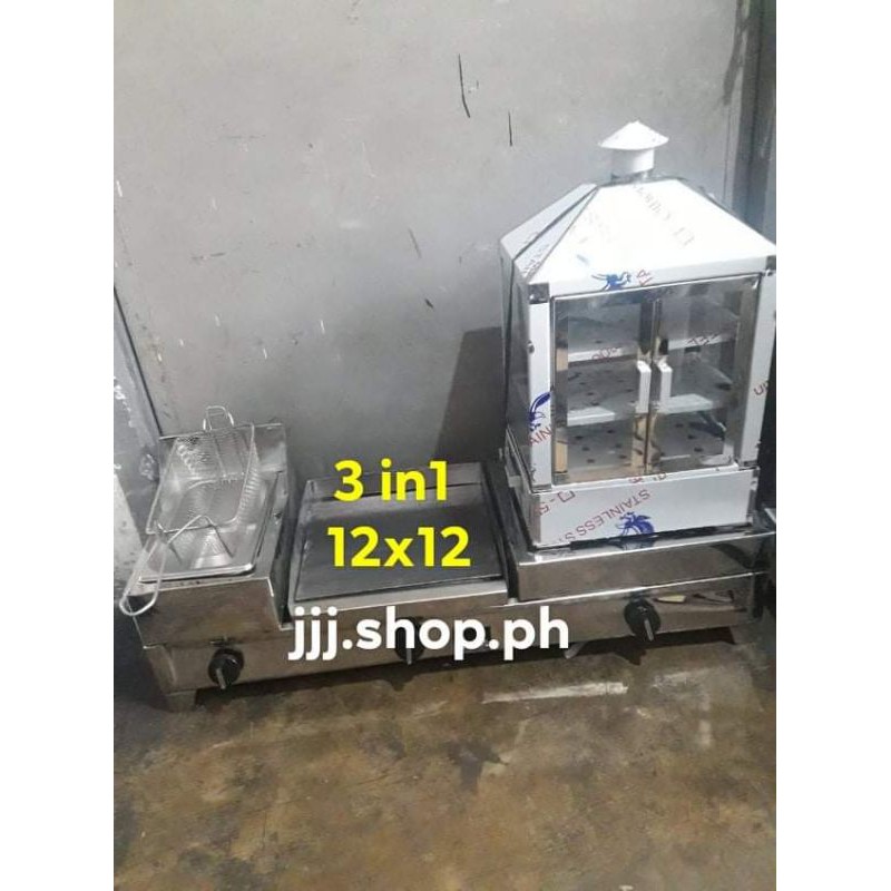 3 in 1 Burger Grill with Deep fryer and Siopao House Steamer with