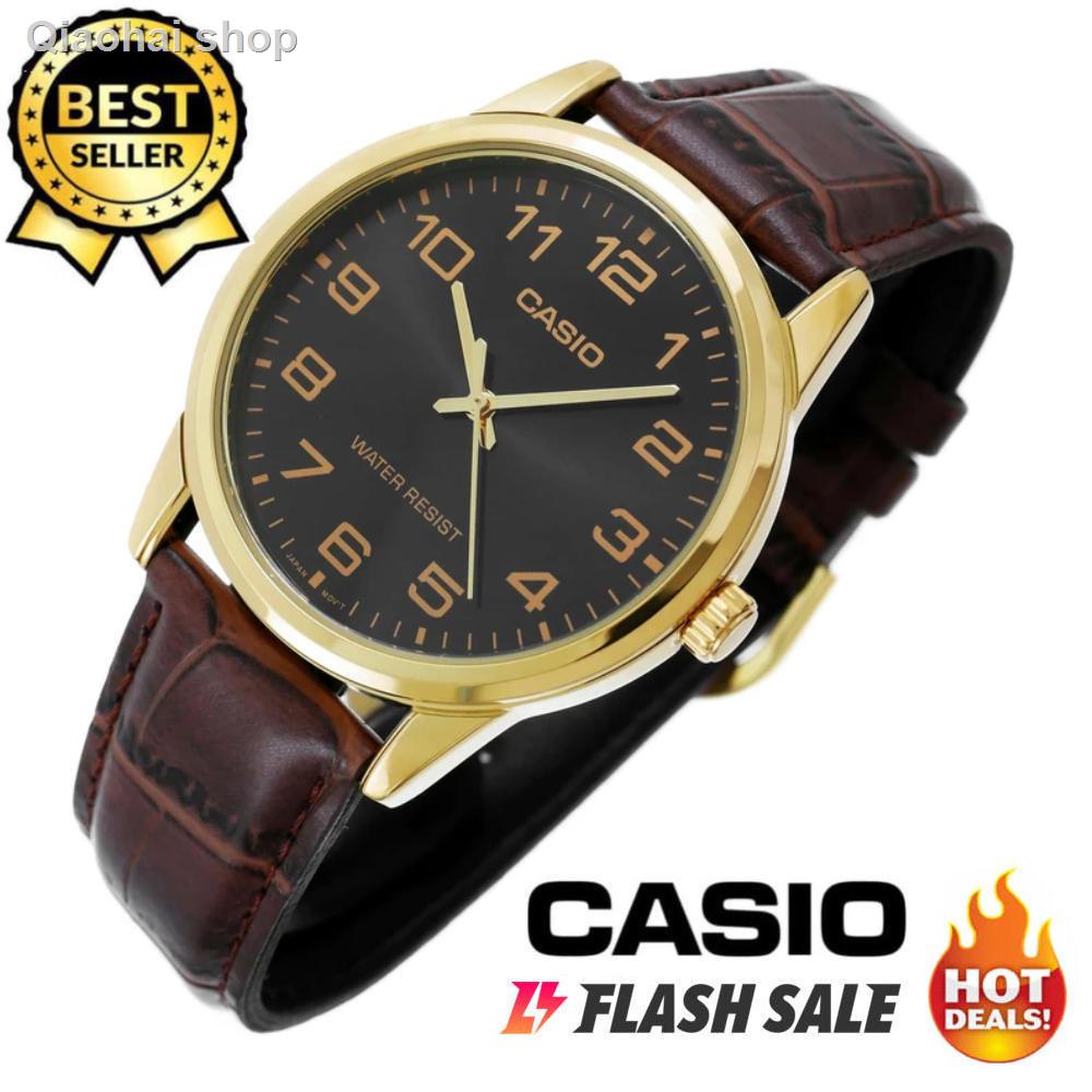 Casio V001 Quartz All Brown Leather Band Watch for Men(Brown)(mens watch) Shopee Philippines