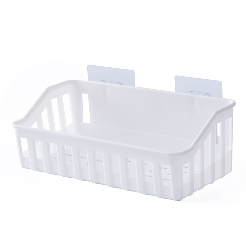 Bathroom Plastic Storage Rack Self Adhesive Seamless Kitchen Wall Hanging ABS Storage Organizer